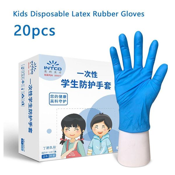 

20pcs children's household disposable latex cleaning rubber experiment catering gloves universal left and right hand kid