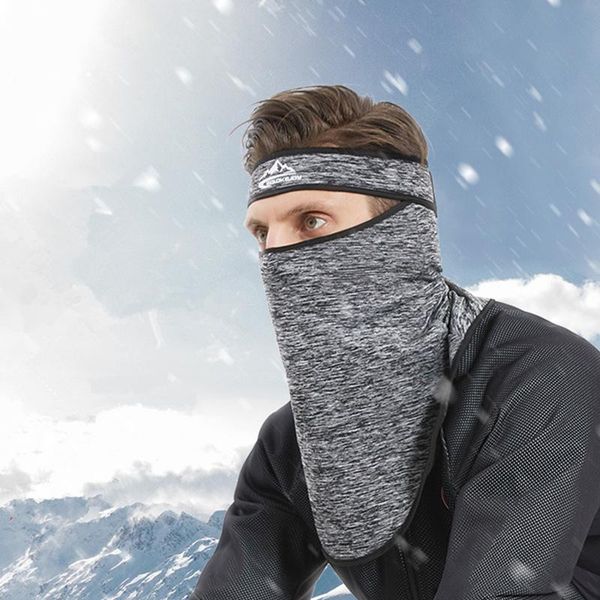

scarves autumn winter cycling scarf for men outdoor warm windproof dustproof ear protection full face cover headscarf elastic mask, Blue;gray