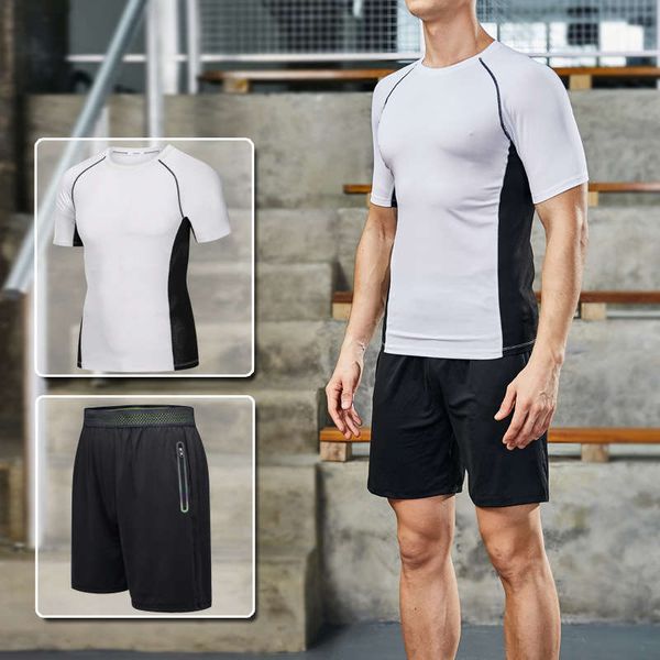 

2020 new summer short sleeve or men's sportswear gym fitness clothes, Gray