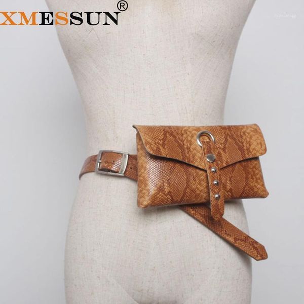 

xmessun python belt bag snake waist bag fanny pack women leather black color 2020 hight quality drop shipping h061