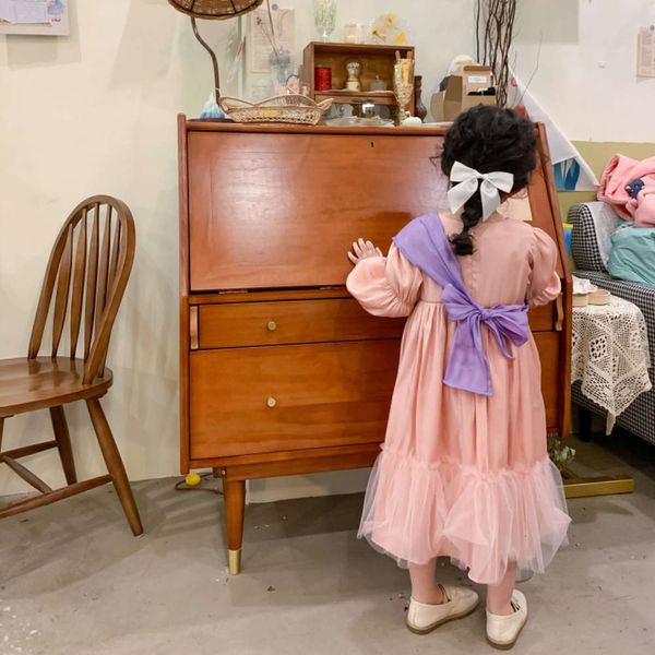 

spring girl's 2021 amur autumn fashionable monkey temperament princs spanish children's first year drs ltsz, Red;yellow