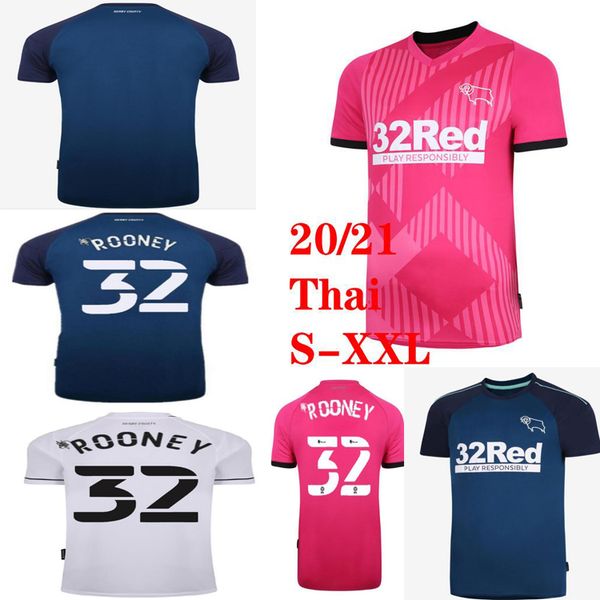 

2020 2021 derby county rooney football jersey home and away football shirt martin lawrence football jersey 20/21 derby cou, Black;yellow