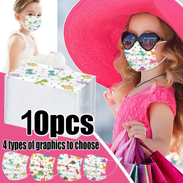 

printed 10-100pcs disposable children cotton face fashion breathing design mouth mask cubrebocas con careta