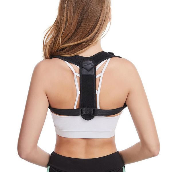 

adjustable posture corrector for men women back shoulder correction brace belt fitness equipment for body health wholesales, Black;blue