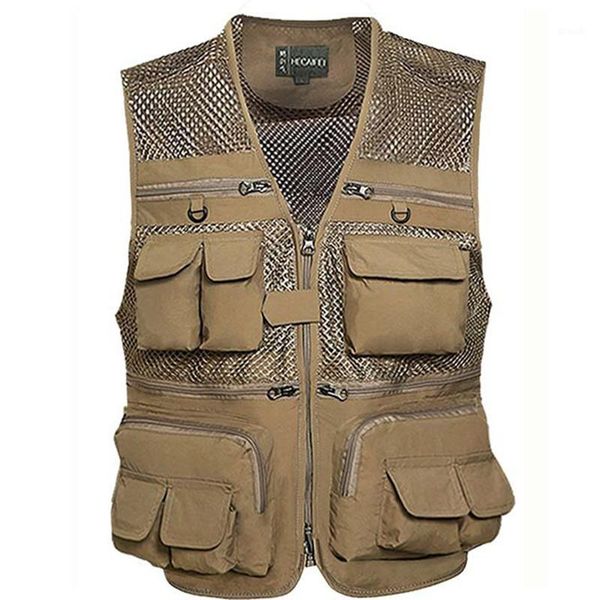 

hunting jackets men's vest tactical coat fashion summer pographer waistcoat mesh work sleeveless jacket tool many pocket male1, Camo;black