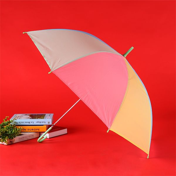 

long handle umbrella automatic straight bar color transparent fashion umbrellas rain environment protection solid 3 35yt m2