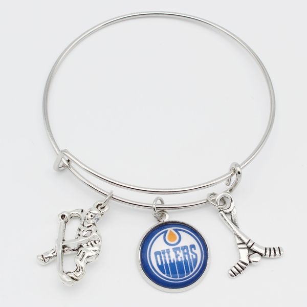 

charms diy us ice hockey team western conference northwest division edmonton dangle diy bracelet sports jewelry accessories, Black
