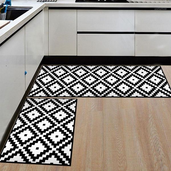

bath mats 2pcs/lot kitchen mat carpet floor home entrance doormat tapete absorbent bedroom bathroom geometric pattern rug1