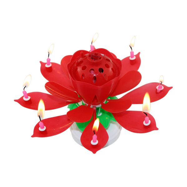 

Cake Topper Decoration Lotus Flower Blossom Rotating Spin Party Musical Birthday Candle Wholesale