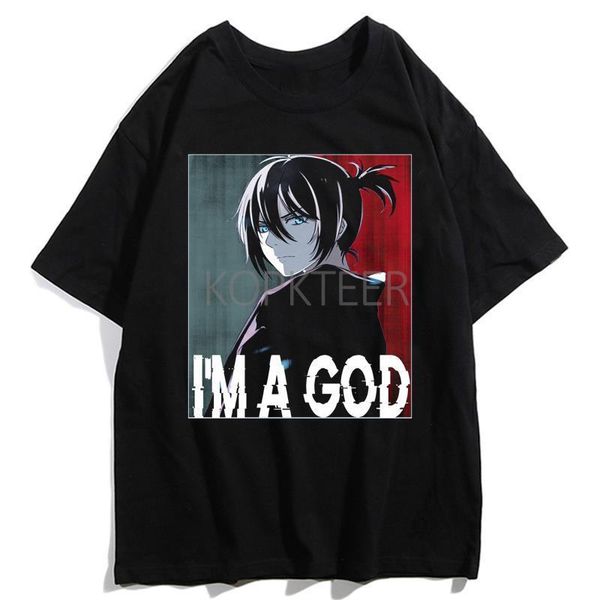 

japan anime noragami stray god yato t-shirts women men funny cartoon printed t-shirt casual vintage harajuku vogue t-shirt, White;black