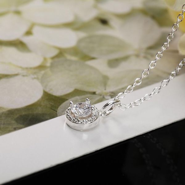 

ln022 new silver color necklace jewelry women wedding fashion cross cz crystal zircon stone pendant necklace christmas giftb h bbyafq