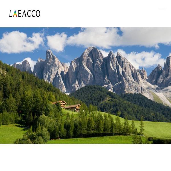 

laeacco mountain green forest grassland house cloudy scenic p backgrounds customized pgraphic backdrops for p studio1