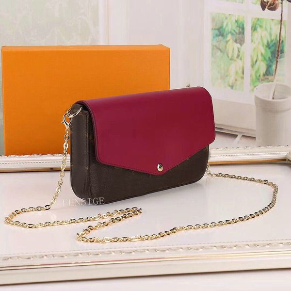 

bold 0414-05 flower wallet leather with 3 cream empreinte print envelope shoulder bag clutch gold chain detachable multi pochette féli jpqe, Red;black