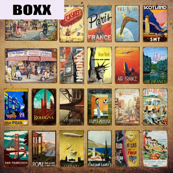 

красивый туристический город металлический знак нью-йорк индия лондон плакат лас вегасский налет фестиваль подарок винтажный домашний декор