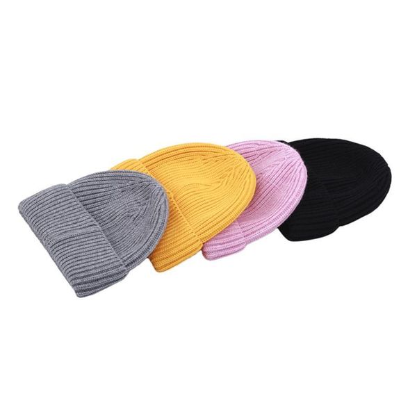 2020 nuovi cappelli di moda autunno e inverno cappelli di cashmere tinta unita caldi lana lavorata a maglia con cappuccio per cappello Skullies per bambini adulti