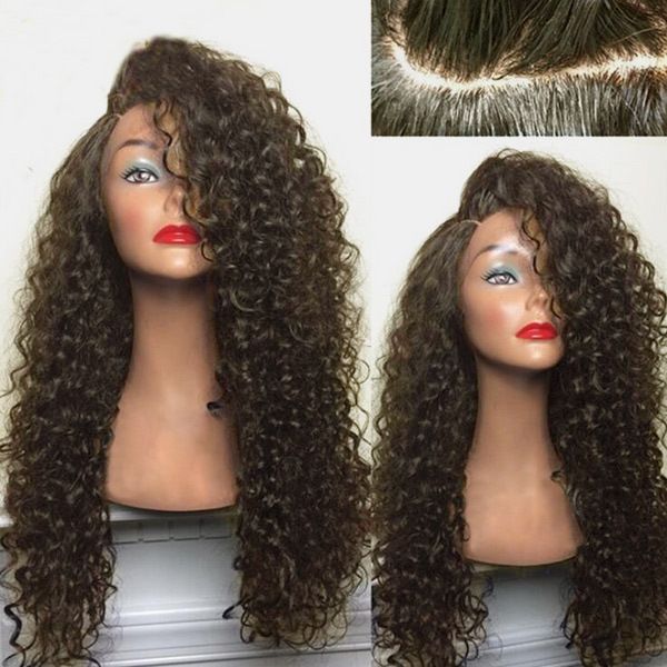 

2021 popular style african small curl side split wave winding tube hand curl long hair lady chemical fiber hair cover button subnet 65cm, Black