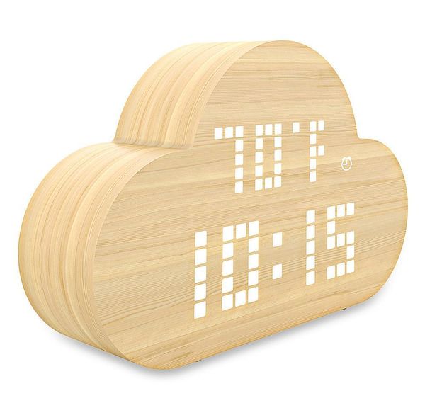 

cloud-shaped led digital alarm clock voice control wooden light clock time temperature humidity dis bbyffs yh_pack