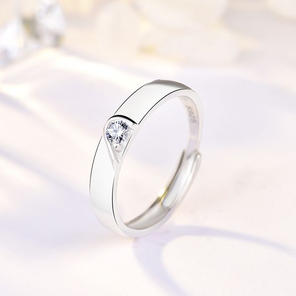 

fashion tonglin korean niche design heart-shaped ring s925 sterling silver inlaid zircon opening couple couple rings engagement bracelet fas