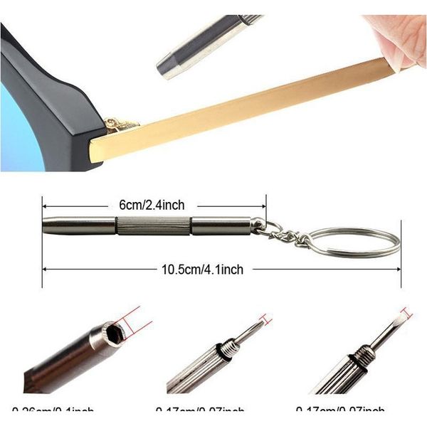 

3 in 1 eyeglass screwdriver keychain repair glasses watch phone triple versatile small screwdriver eyeglass mini jllouq ladyshome