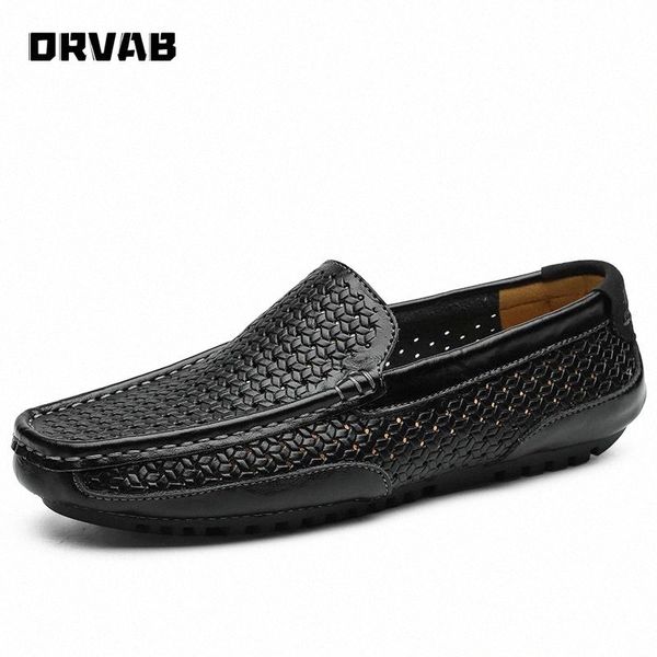 

men shoes genuine leather driving moccasin soft comfortable lightweight men casual shoes slip-on flat sneakers summer new #qw85, Black