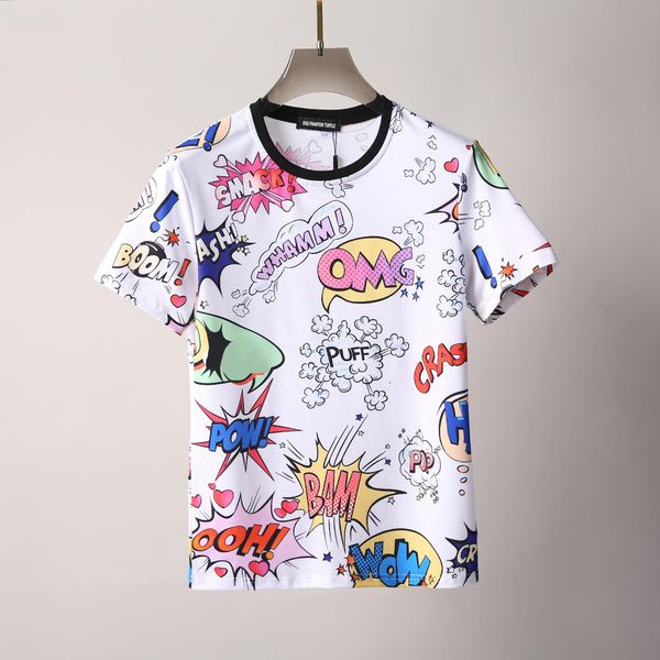 

22 summer printed cotton short sleeve casual fashion letter tshirt mens round neck s, White;black