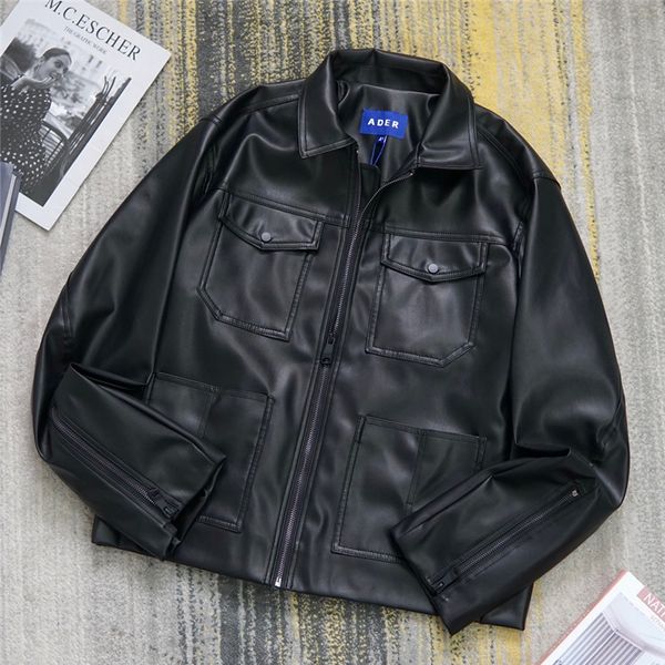 

2022ss leather jacket men women 1 coats varsity jackets, Black;brown