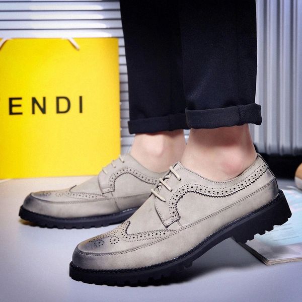 

Shoes Men Leather Luxury Handmade Office outdoor Formal Wedding Party Leisure Brand Shoes lace up oxfords Mens brogue footwear #Xs67