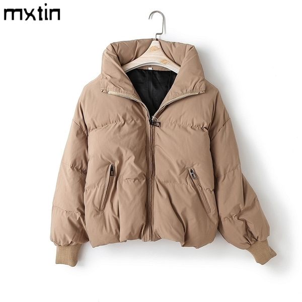 

womens winter solid coats womans cotton casual jackets warm parkas female overcoat coat warm oversized womens casual 201118, Black
