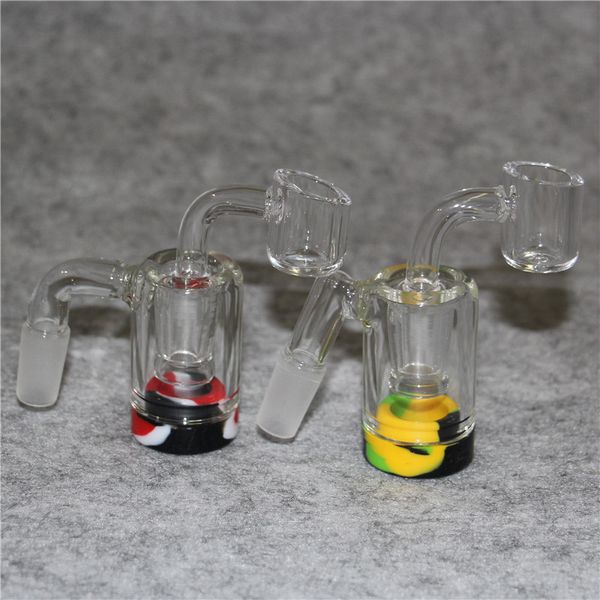 DHL nargile 14mm 18mm cam kül yakalayıcı 10ml silikon konteyner geri kazanımı erkek kadın ashcatchers quartz banger su bongs petrol kuleleri