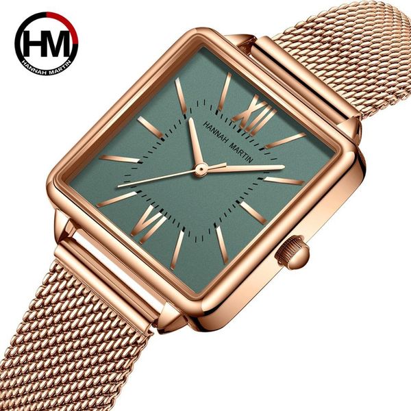 

hm fashion women watch brand luxury ladies bracelet watch waterproof women's quartz wristwatch stainless steel square clock 201116, Slivery;brown