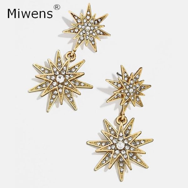 

miwens bauble bar start drop earrings for women vintage metal stars statement earrings charm bohemia pendant ear jewelry, Silver