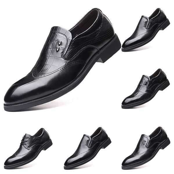 

2020 new fashion 37-44 new men&#39s leather men&#39s shoes overshoes british casual shoes espadrilles #18, Black