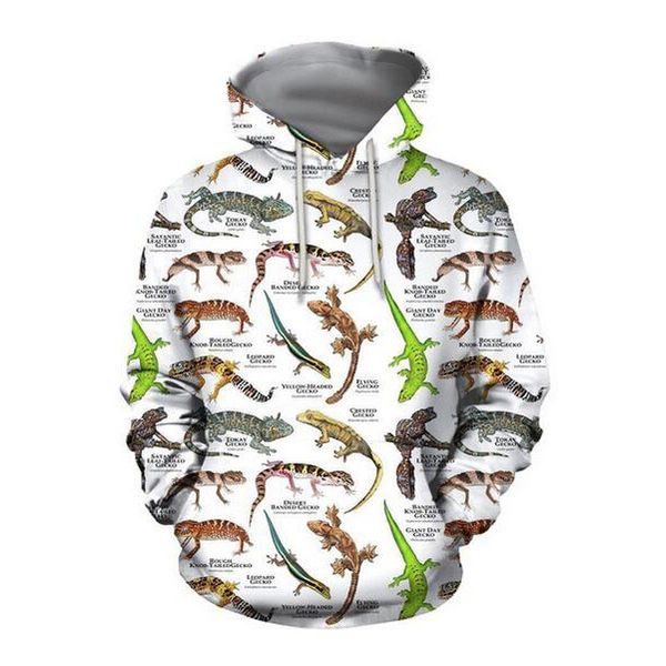 

2021 new fashion hip hop sweatshirt men women 3d casual hoodies geckos of the world harajuku style loose pullover hoodies, Black