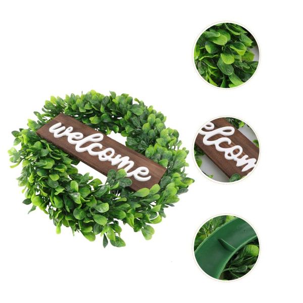 

1pc decorative welcome wreath door hanging garland ornament simulation wreath