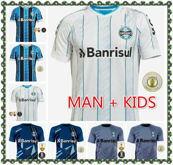 

2020 gremio soccer jersey matheuzinho luan football shirts home blue black stripe jean pyerre geromel everton uniform camisa gremio 20/21, Black;yellow