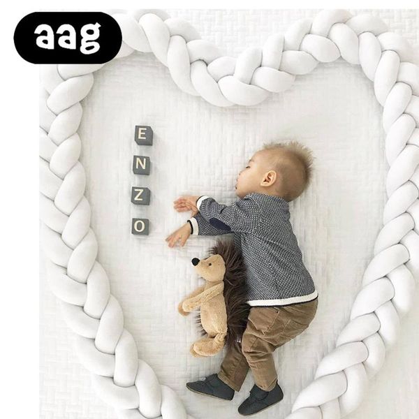 

other bedding supplies aag knot design baby bed bumper plush borns handmade weaving rope crib pad protection infant room decor soothing toy