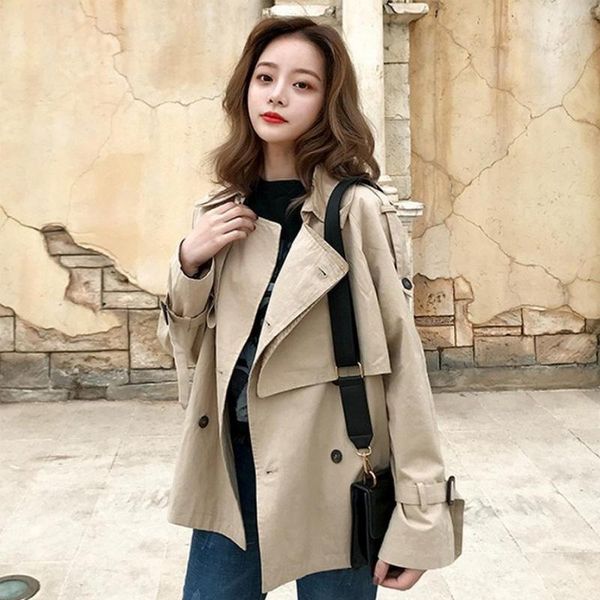 

open stitch windbreaker in jackets drawstring long coats ladies autumn jacket women 2021 large sizes of women's jackets, Black;brown