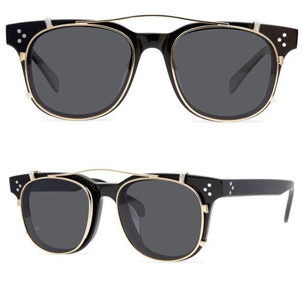 Designer de marca Clip-On Óculos de sol mulheres redonda óculos monóculos monyeglasses quadro com óculos de sol óculos ópticos