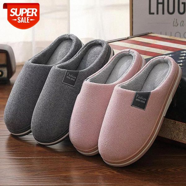 

mcckle winter couple cotton indoor slippers men's and women's slippers house shoes warm plush soft non-slip ladies fur slipper #2w, Black