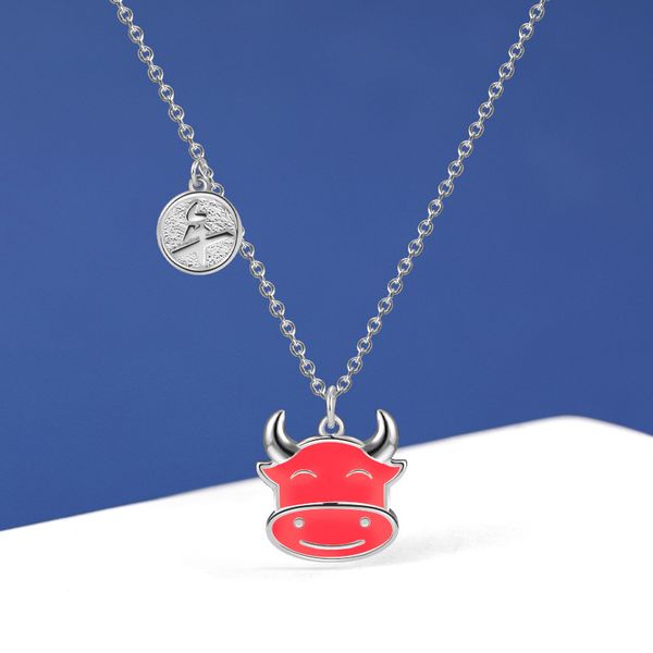 

2020mengniu s925 sterling silver jewelry necklace female animal year style clavicle chain pendant