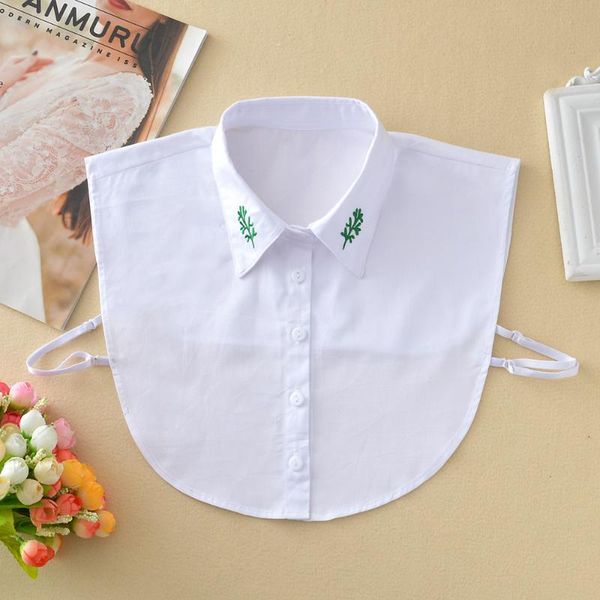 

bow ties women white solid color fake collar ladies lapel shirt blouse detachable collars for sweater autumn false decorative, Black;gray