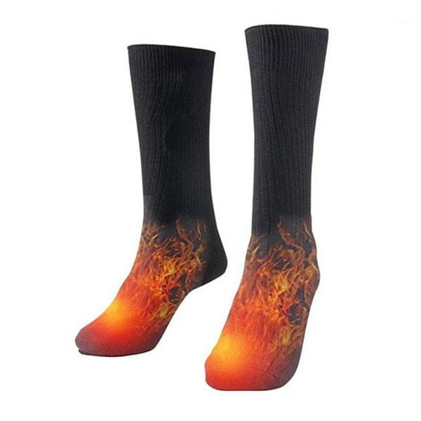 

sports socks winter warm heated electric shield rechargeable battery feet foot skiing thermal1, Black