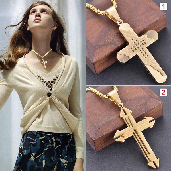 

men necklace chain pendant cross shape jewelry fashion decoration gifts for party k2, Silver
