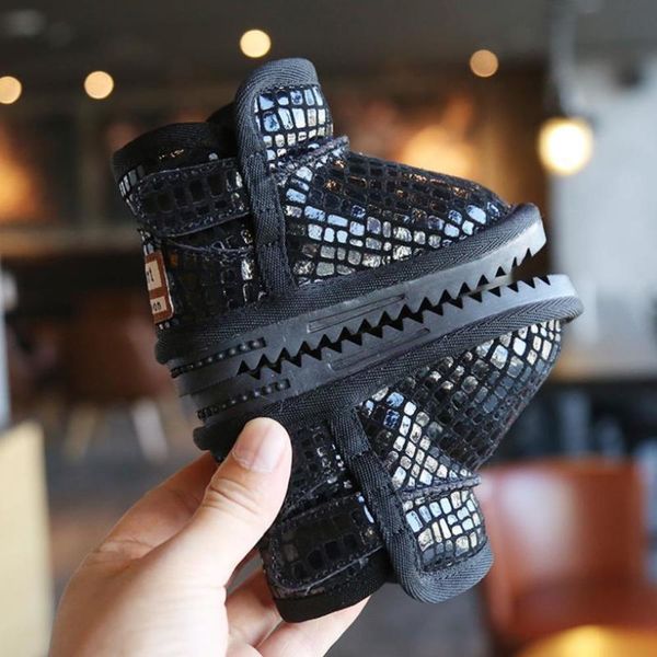 

winter soft soled snow men' plush cotton sequin boots children' sho, Black;grey