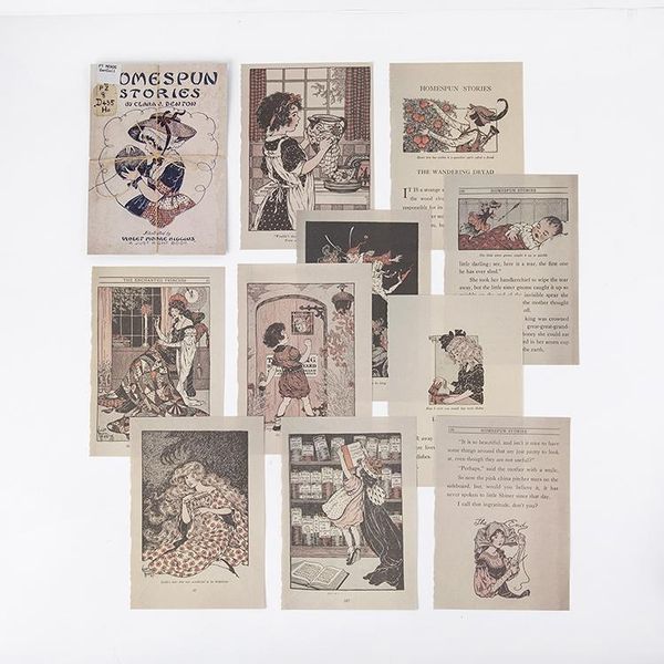 

10pcs retro philatelic collection series kraft paper greeting card postcard envelope diy decoration lomo card wmtyqs mywjqq
