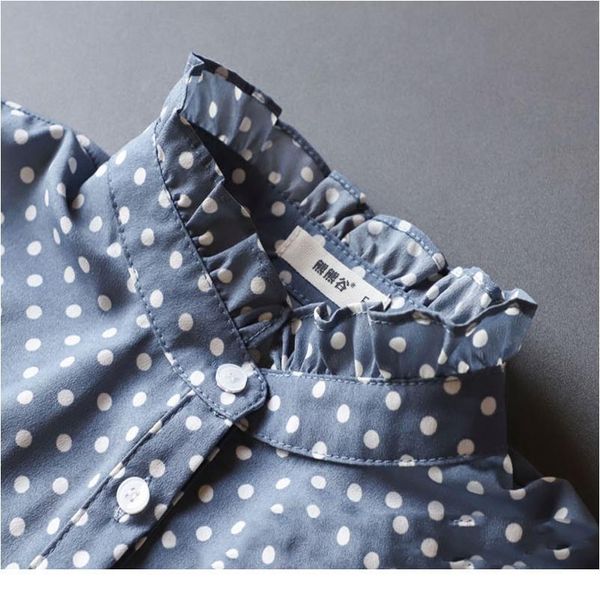 

dot print lapel fake collar shirt womendetachable collar fake women vintage stand ladies false blouse collar half shirt qylsum, Blue;red