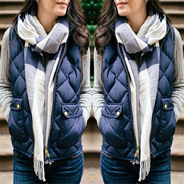 

women's vests fashion women winter slim cotton warm vest coat solid sleeveless jacket waistcoat 5 colors1, Black;white