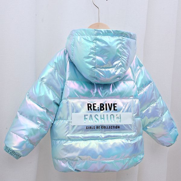 

jacket boys girls 2020 new large, medium and small baby white duck down bright coat children's cotton padded, Blue;gray