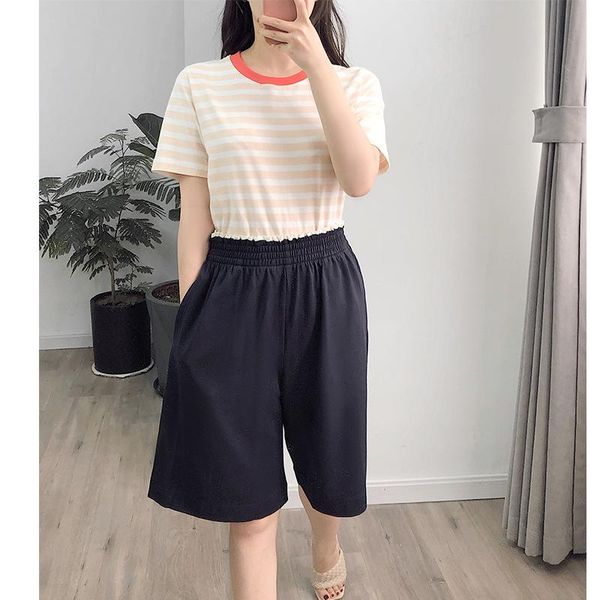 

women's shorts women 2021 summer high waist elastic loose, White;black