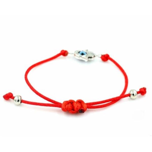 

string hamsa hand evil eye lucky 20pcs/lot red cord adjustable bracelet diy jewelry new
